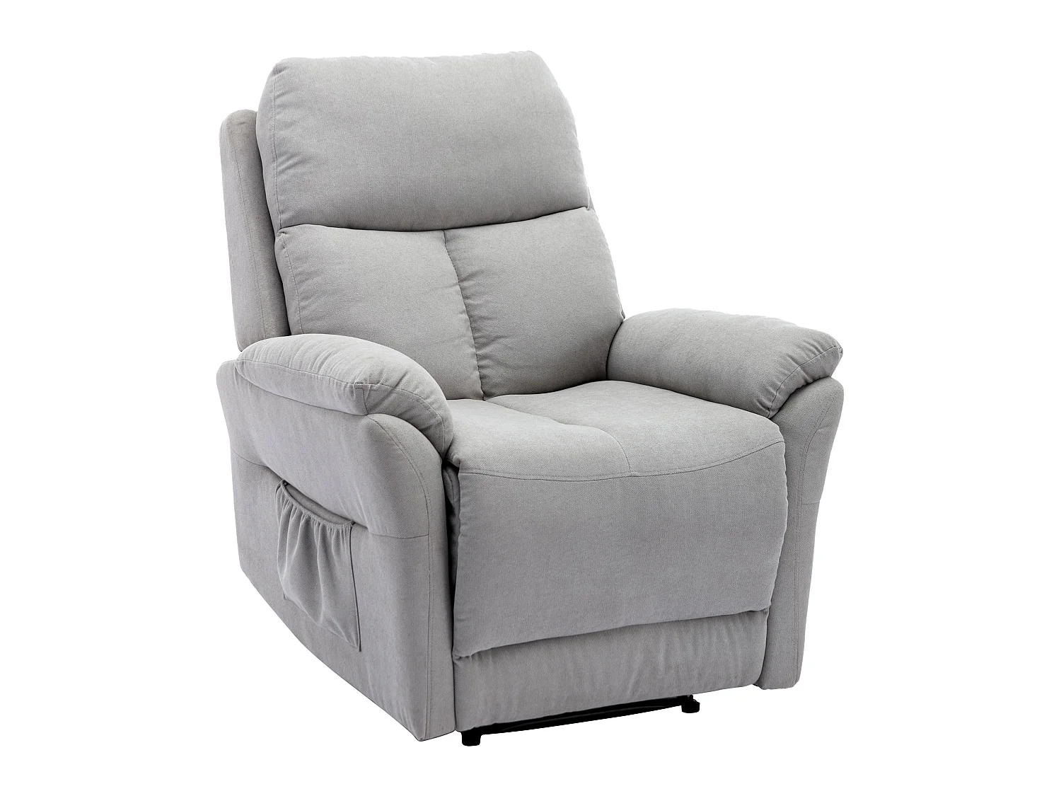 Stoffen loungestoel met voetenbankje voor de woonkamer - grijze kleur