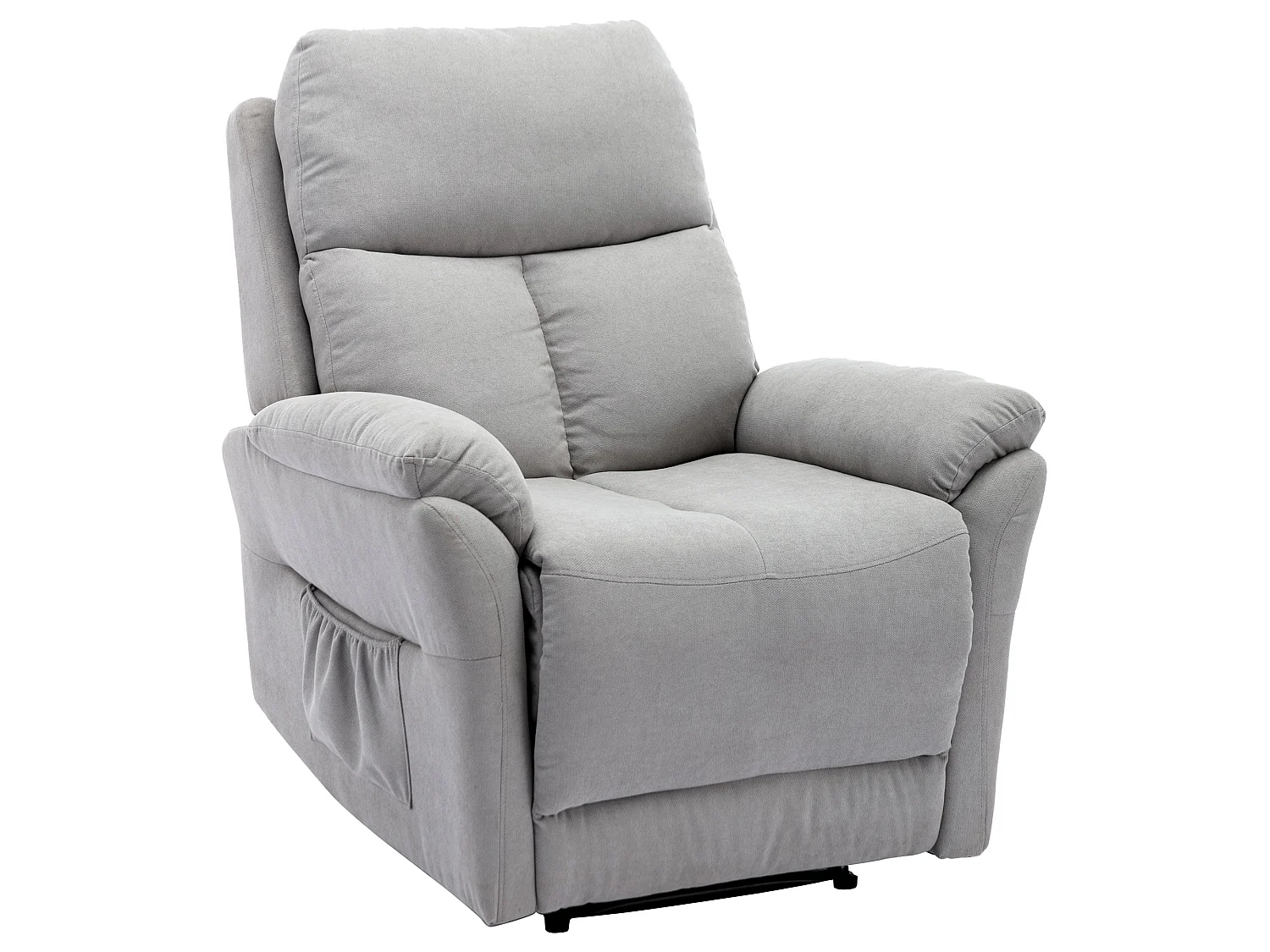 Stoffen loungestoel met voetenbankje voor de woonkamer - grijze kleur