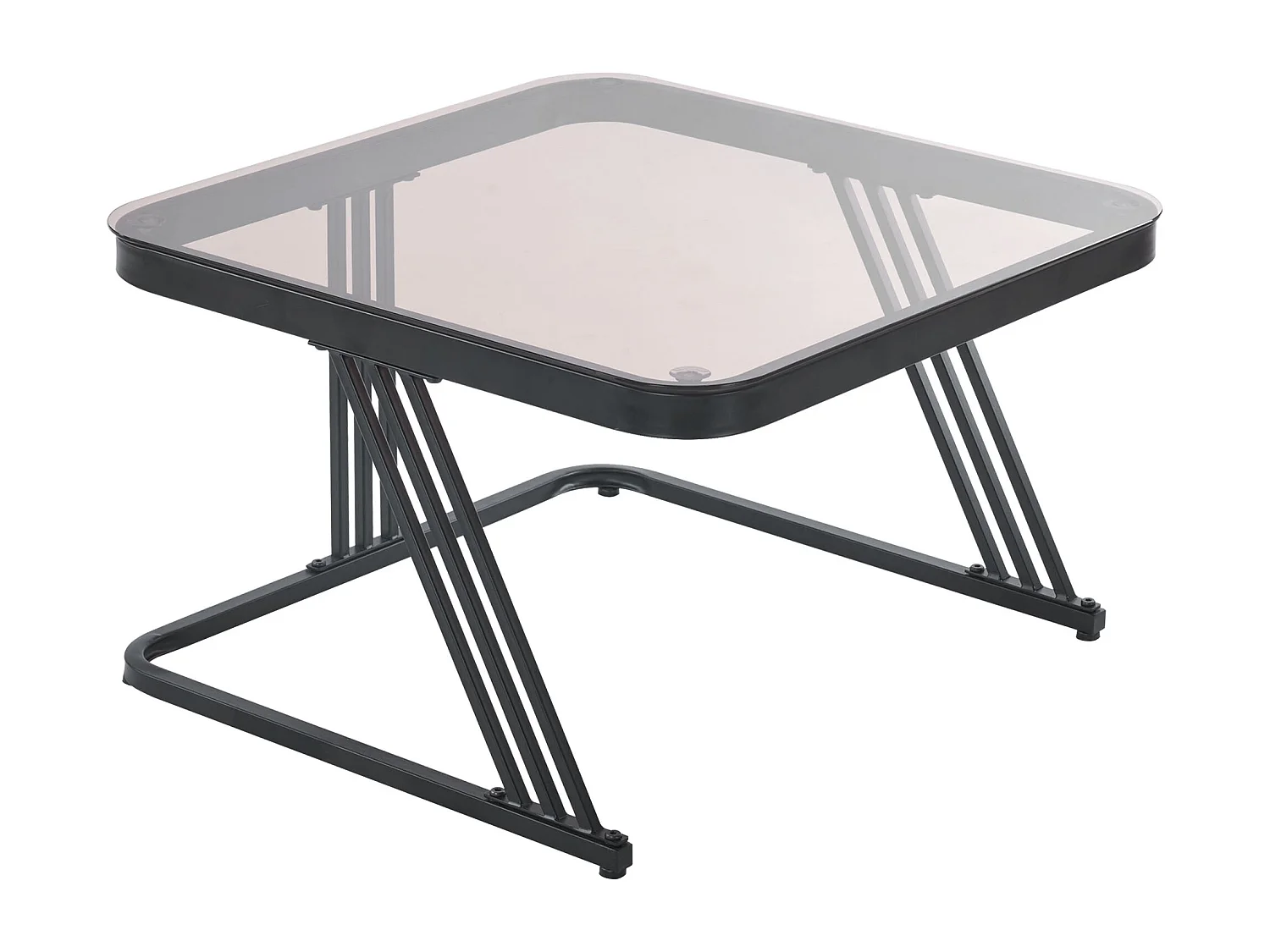 Lot de 2 tables basses gigognes - plateaux verre et motif marbre - blanc et marron