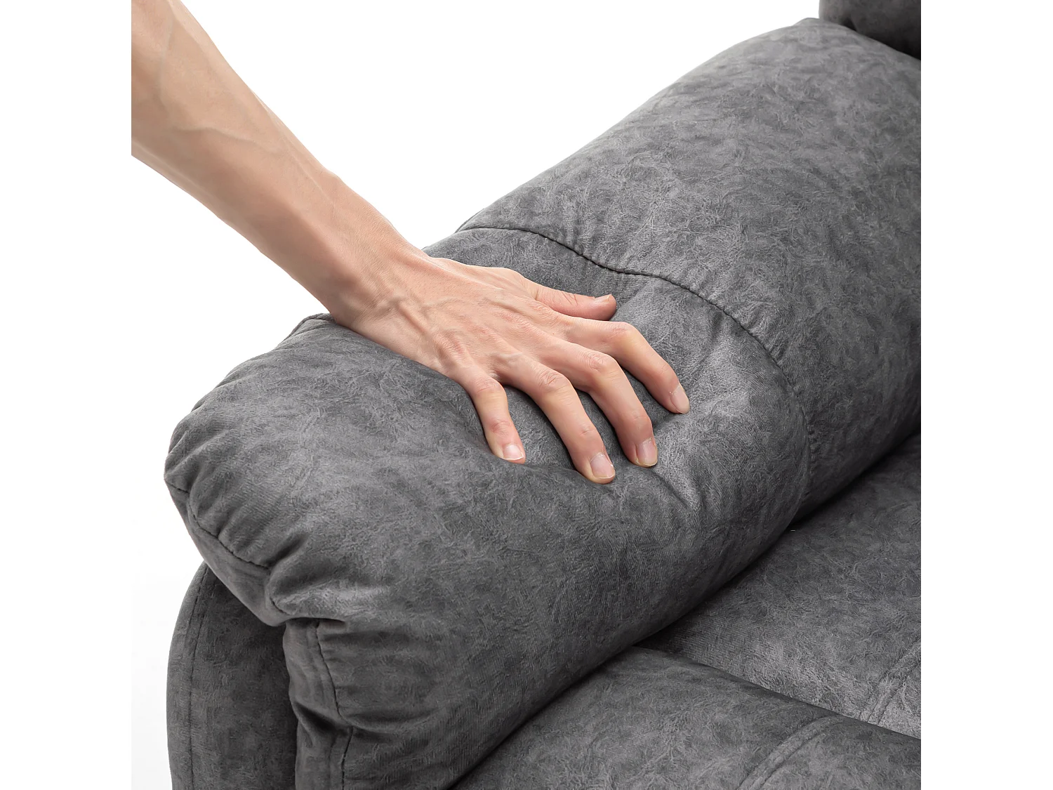 Stoffen massagestoel - Elektrische relaxfauteuil met voetensteun - Grijs