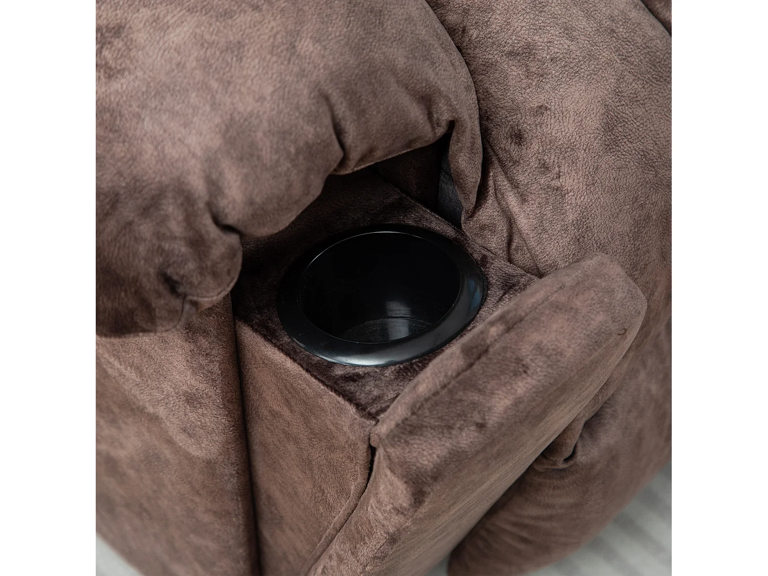 Fauteuil massant en tissu avec releveur électrique - Fauteuil de relaxation - Marron