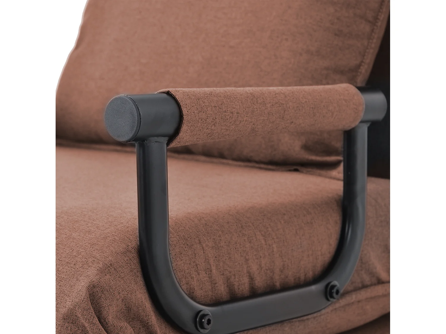 Fauteuil convertible en tissu - dossier réglable à 6 niveaux - marron