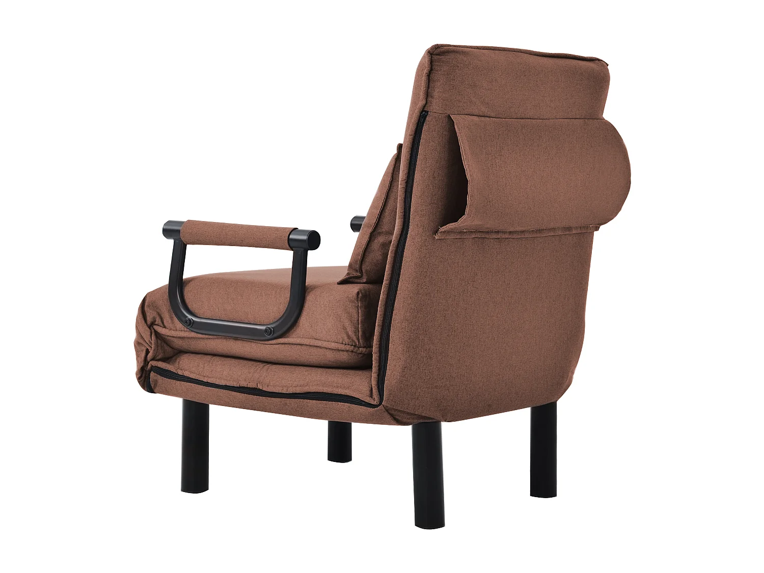 Stoffen fauteuil - 6-voudig verstelbare rugleuning - bruin