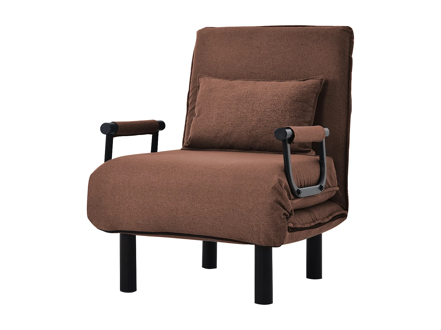 Stoffen fauteuil - 6-voudig verstelbare rugleuning - bruin