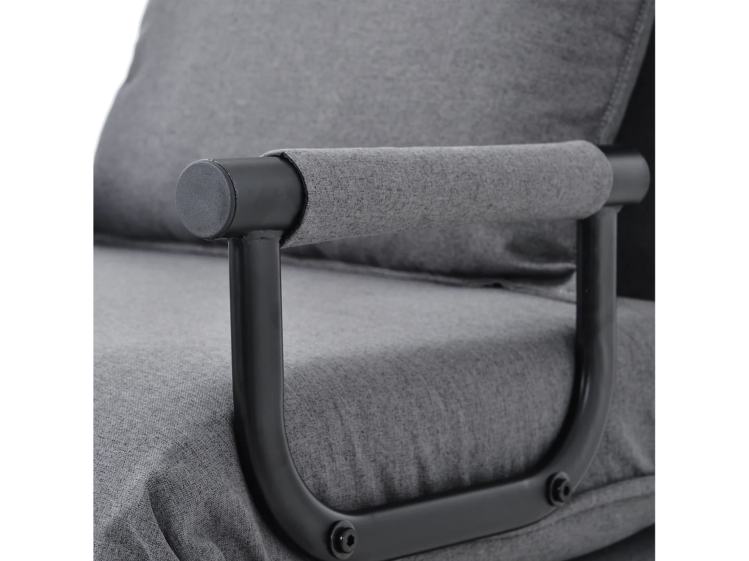 Fauteuil convertible en tissu - dossier réglable à 6 niveaux - gris