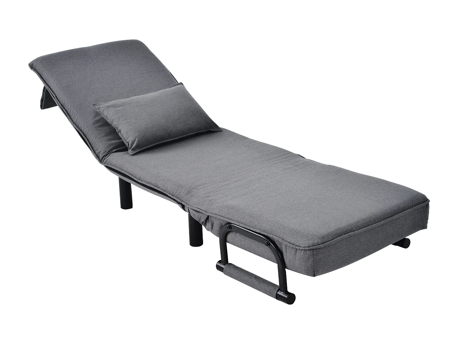 Converteerbare stoffen fauteuil - 6-voudig verstelbare rugleuning - grijs