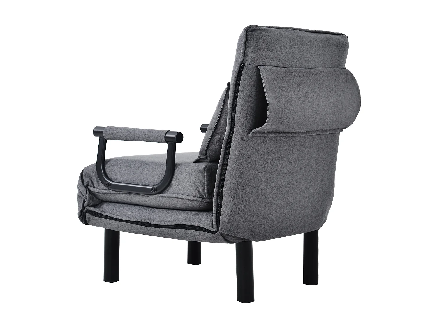 Converteerbare stoffen fauteuil - 6-voudig verstelbare rugleuning - grijs