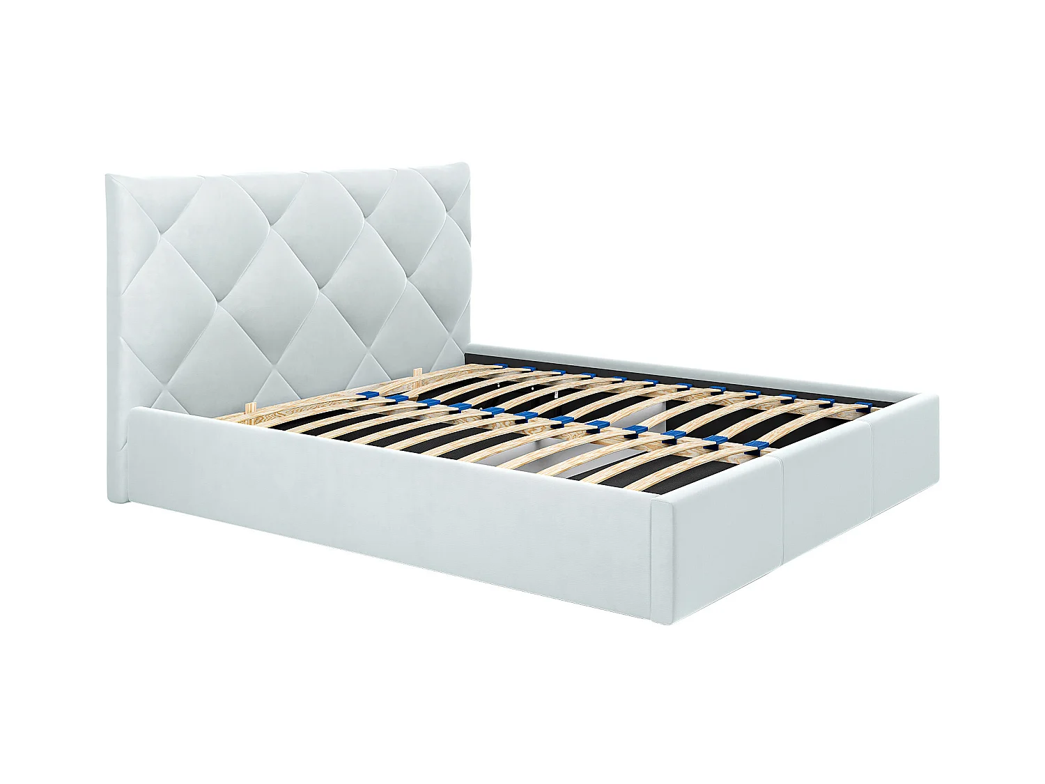 Lit coffre 160 x 200 cm - Velours - Gris clair - STARI de Pascal Morabito