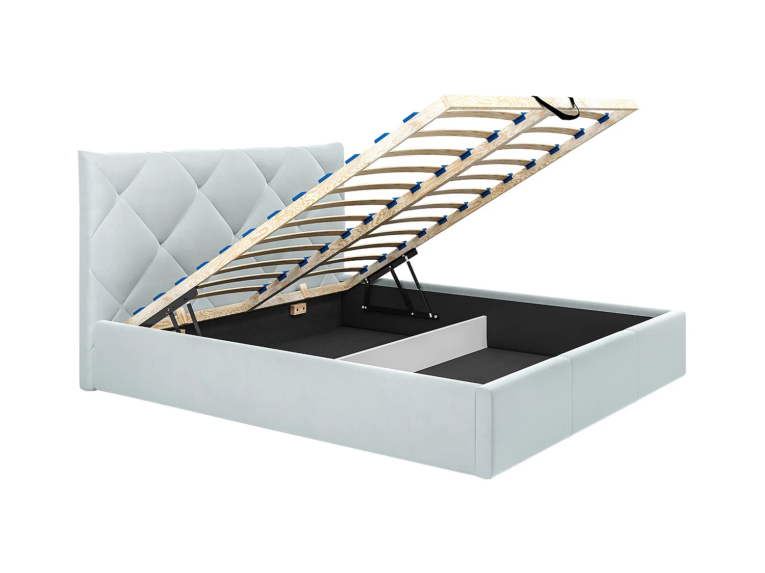 Lit coffre 160 x 200 cm - Velours - Gris clair - STARI de Pascal Morabito