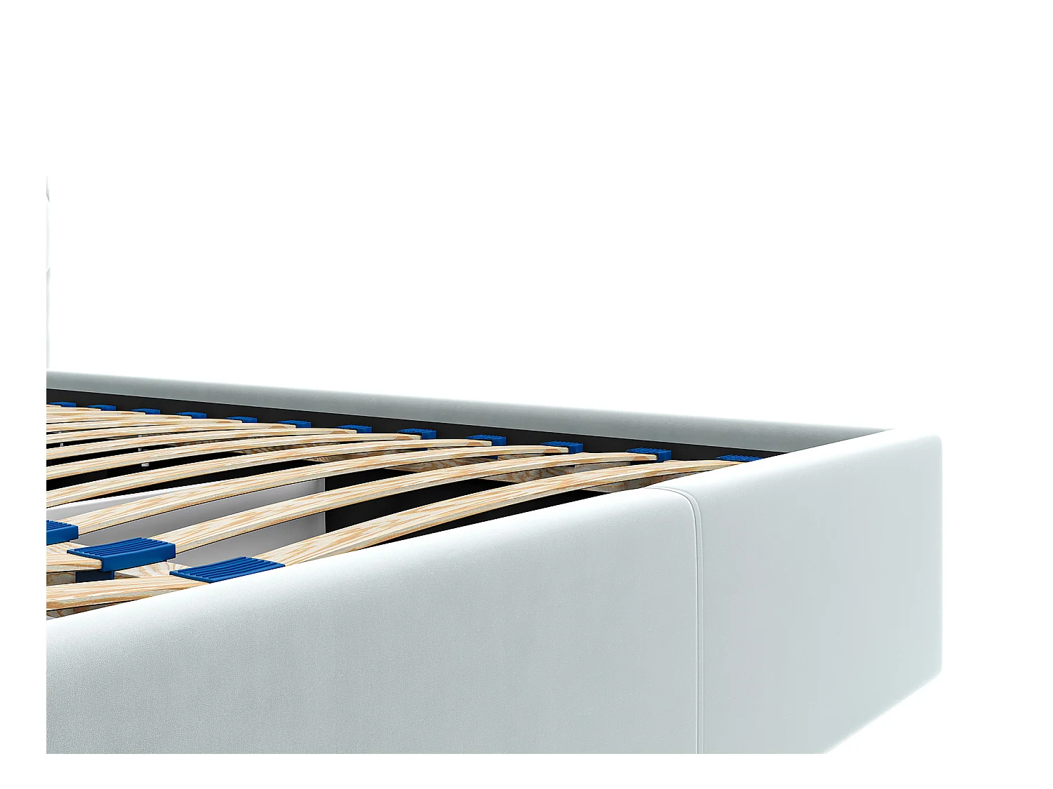 Lit coffre 160 x 200 cm - Velours - Gris clair - STARI de Pascal Morabito