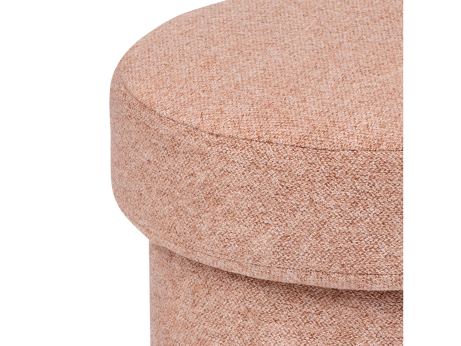 Pouf en tissu texturé Terracotta D. 37 x H. 40 cm