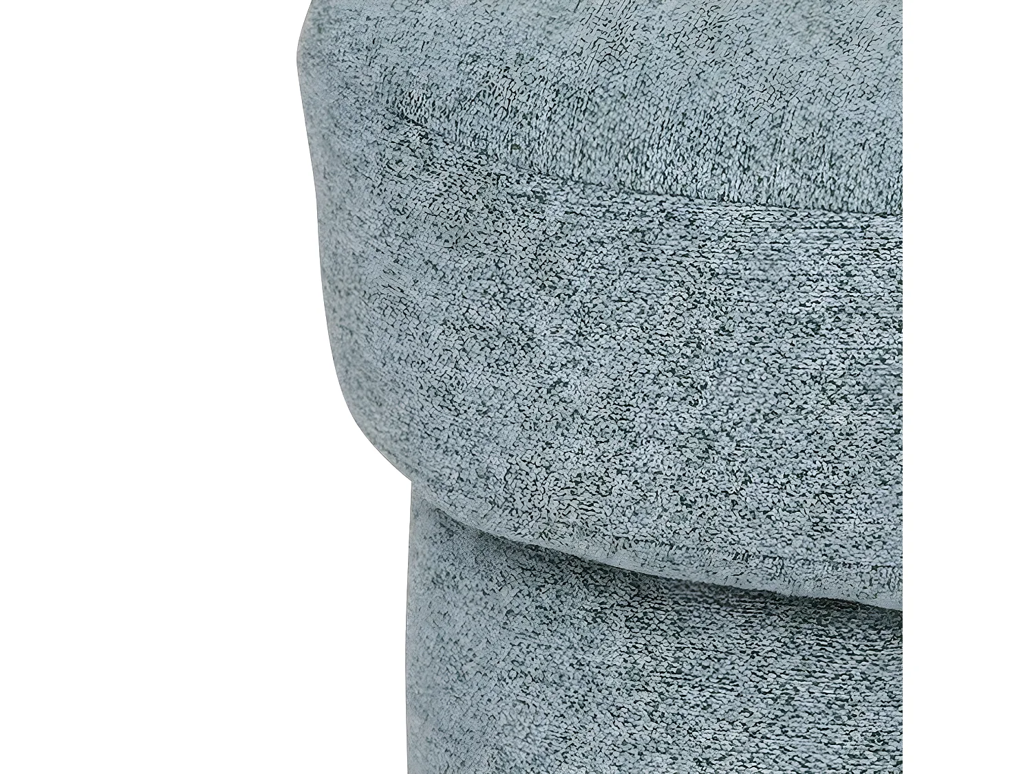 Pouf en tissu texturé Vert céladon D. 37 x H. 40 cm