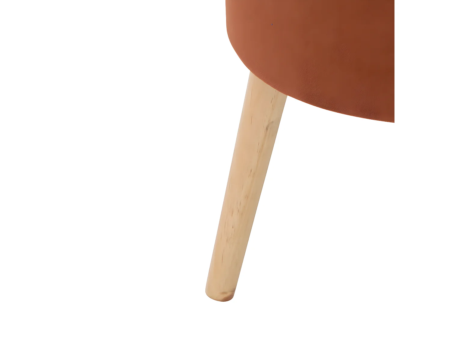 Tabouret avec Coffre en Velours Ambre et pieds en Bois naturel H 43 cm