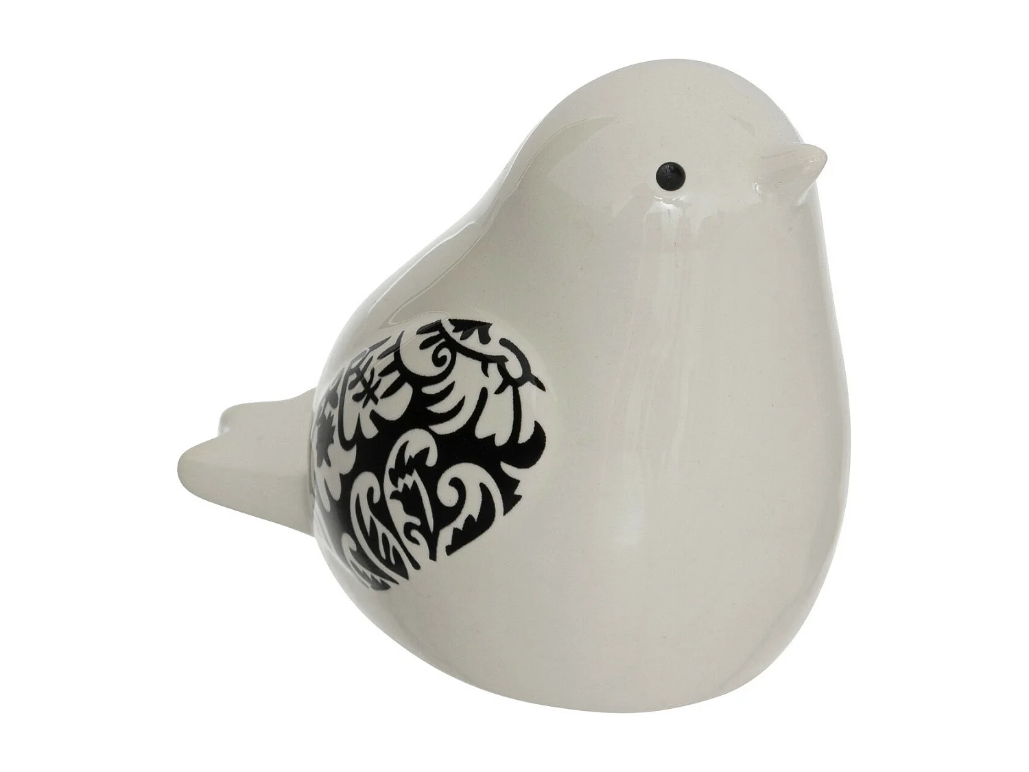 Lot de 2 Oiseaux en céramique Blanc et Noir