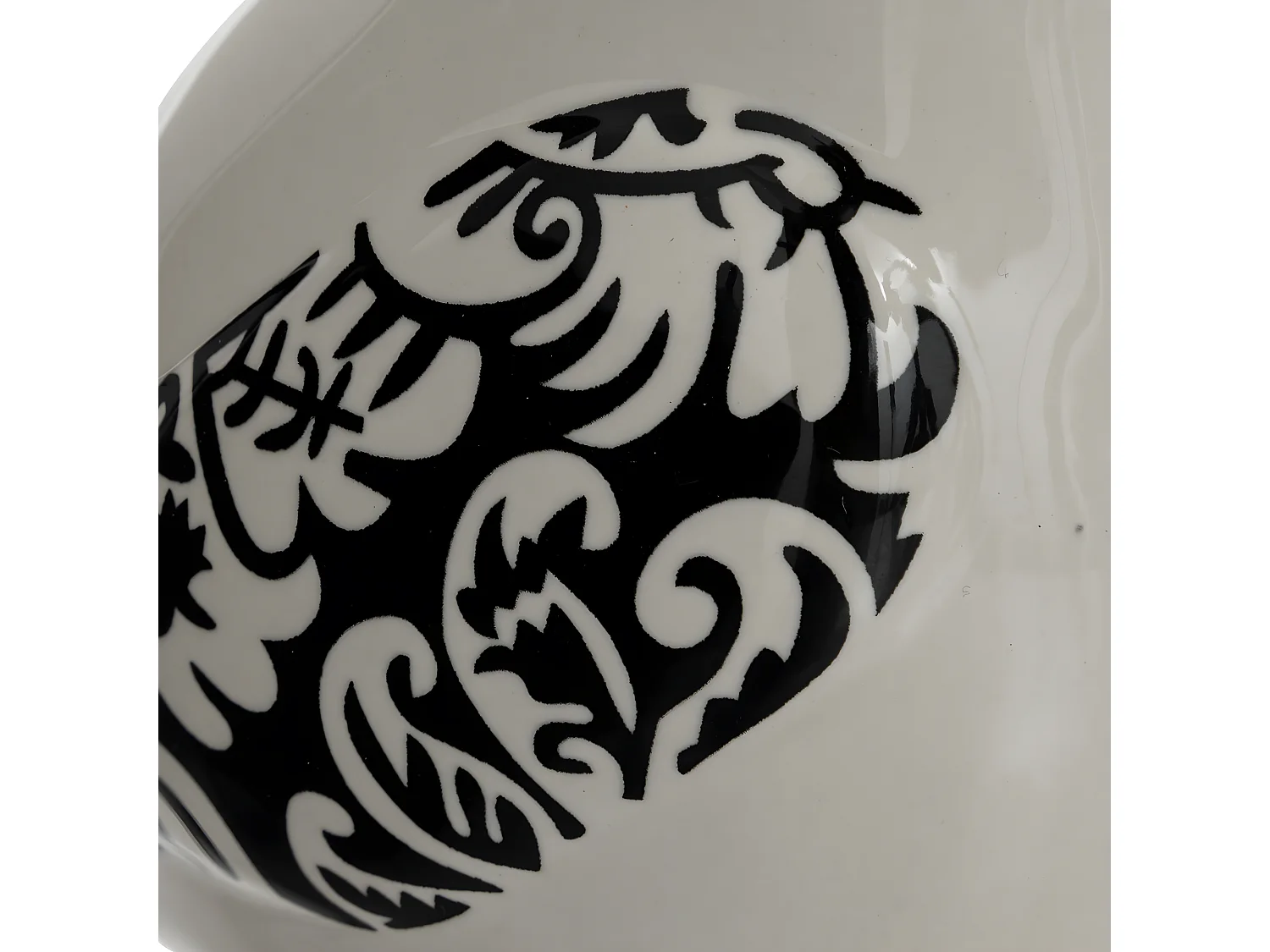 Lot de 2 Oiseaux en céramique Blanc et Noir