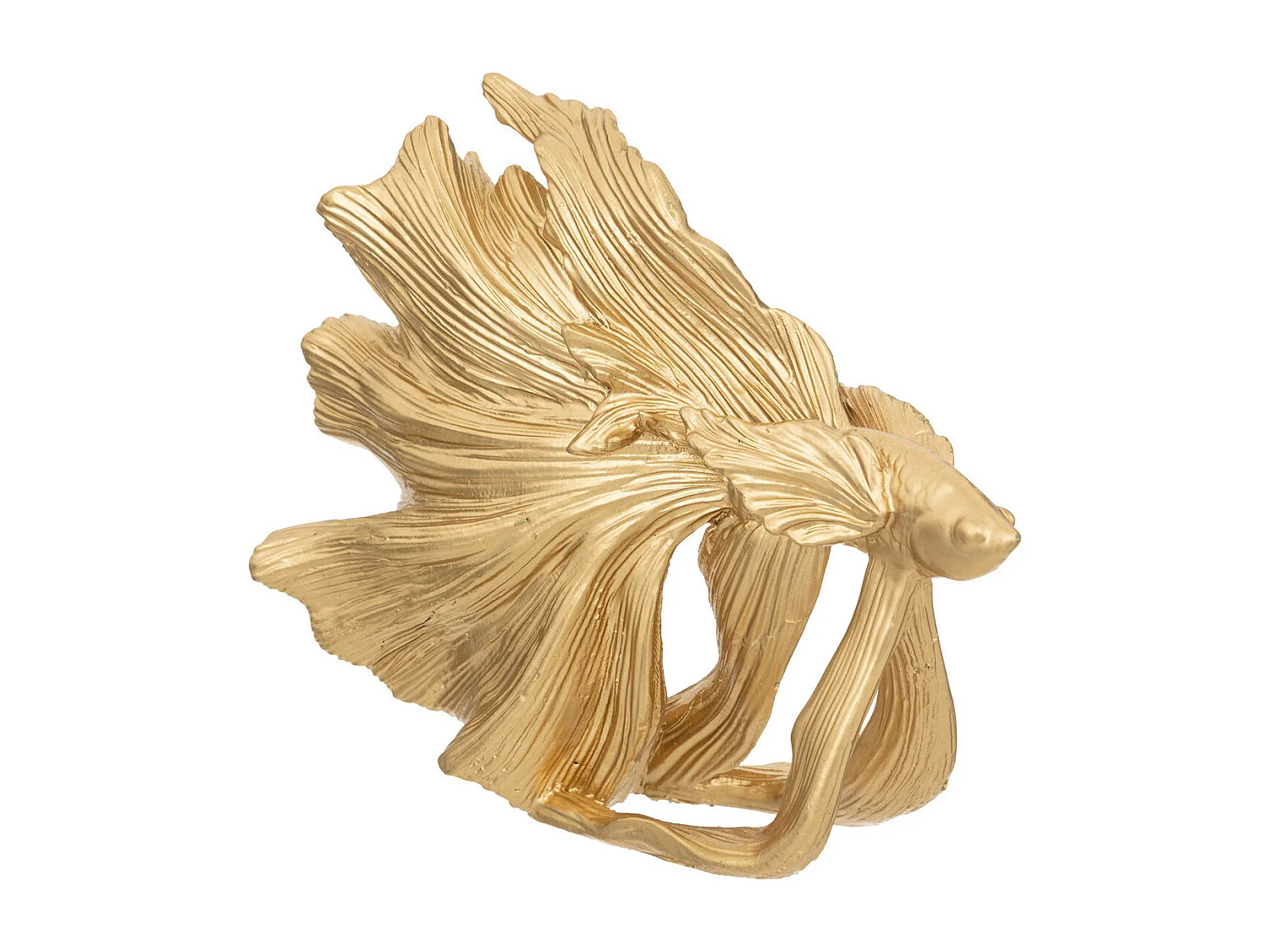 Objet déco Poisson en résine dorée H 12 cm