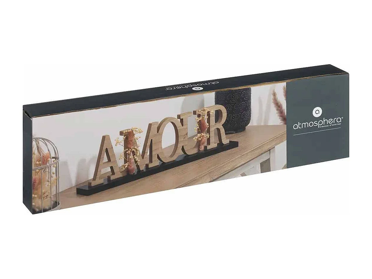 Objet déco Mot à poser AMOUR en bois L 50 cm