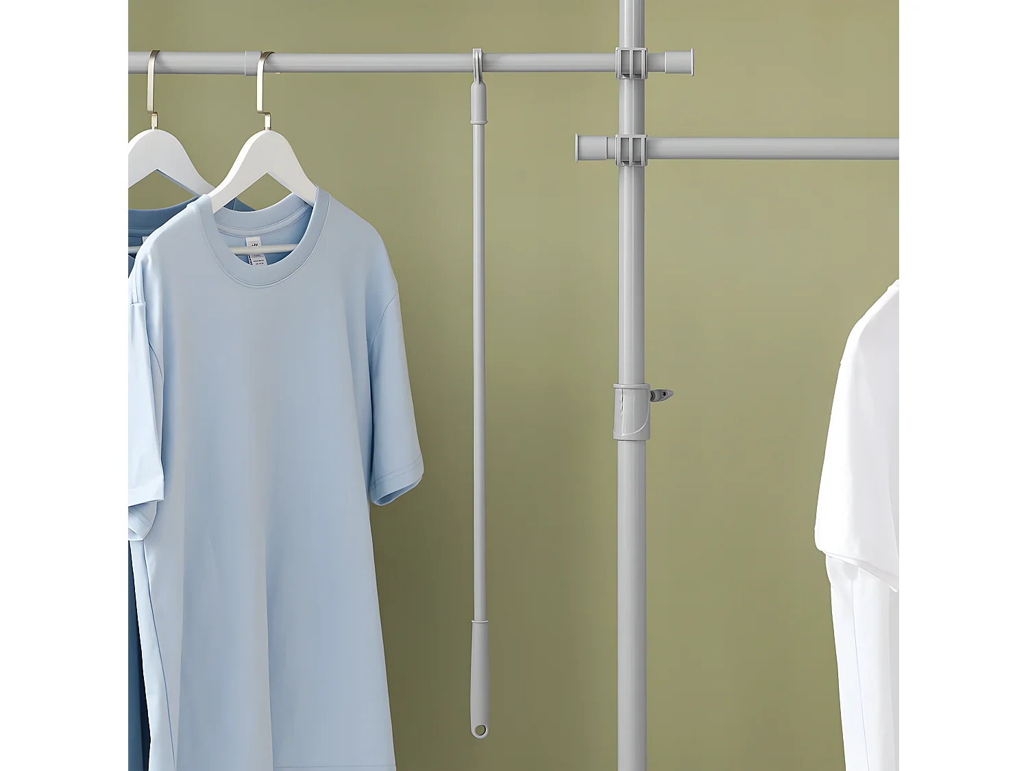 SoBuy KLS03-HG Porte-Vêtements Système de Penderie Télescopique avec 4 Barres Portant de Vêtement | Prévente