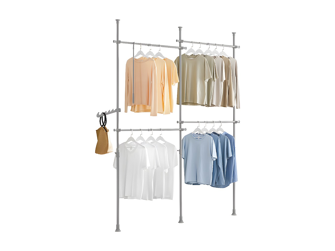 Tringle à vêtements extensible, tringle à vêtements pour garde-robe, tringle à