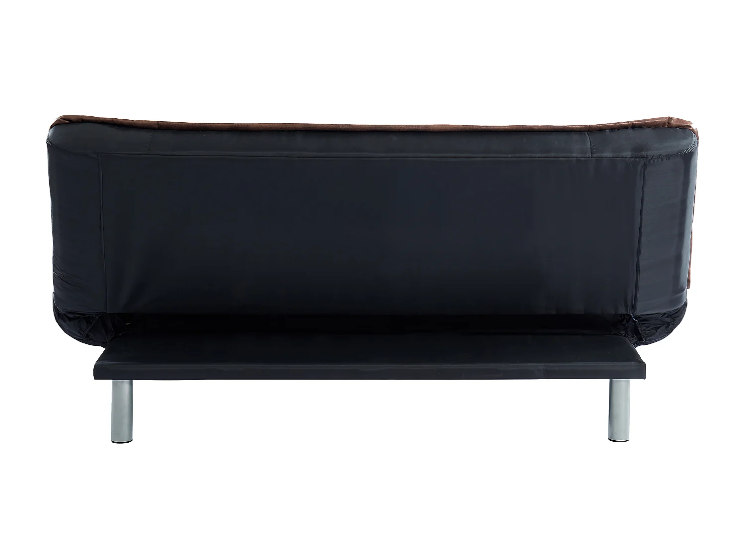 Canapé 3 places convertible clic-clac en microfibre vieilli marron MISHAN II