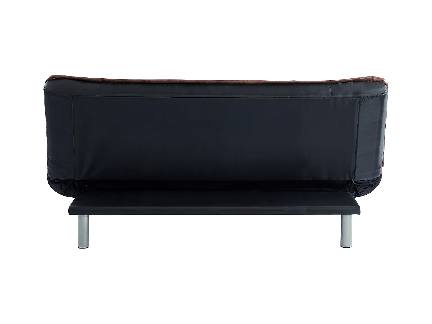 Sofá clic-clac MISHAN de microfibra envejecida y piel sintética negro