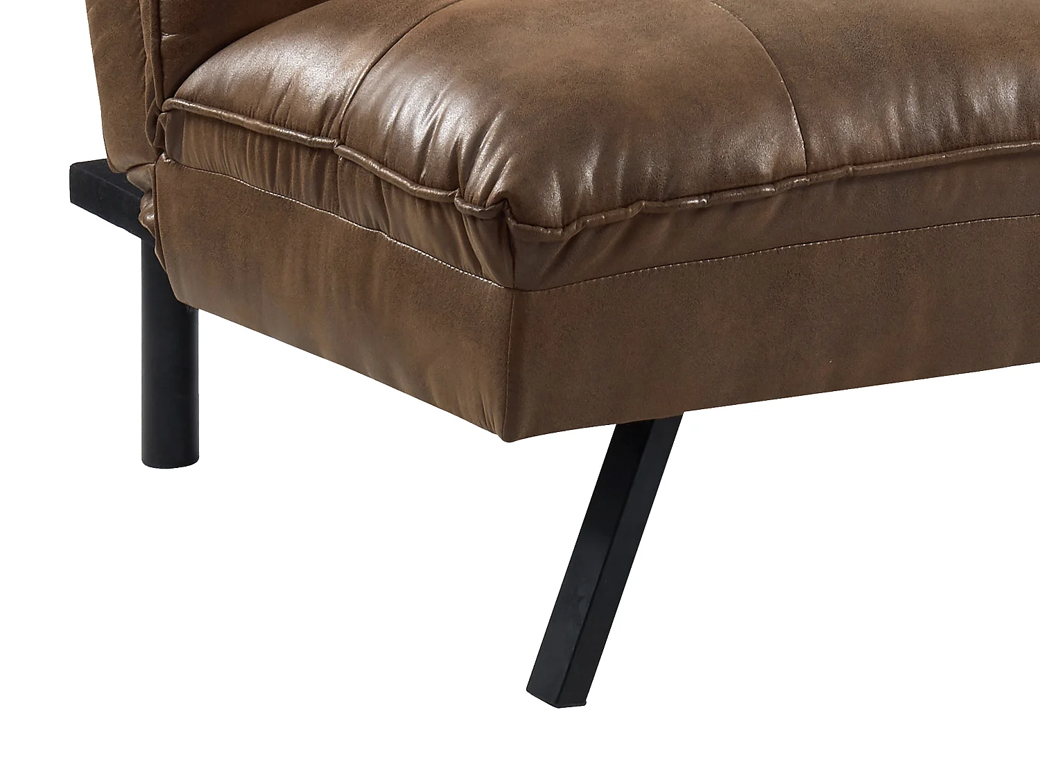 Canapé convertible clic-clac 3 places en microfibre vieillie marron PEGULA II