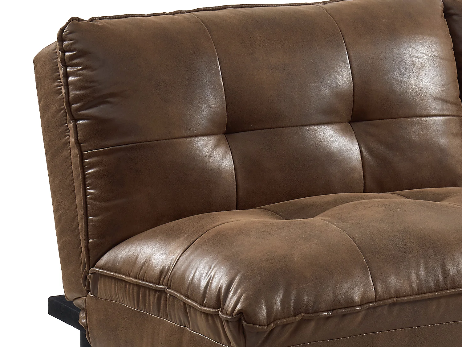 Canapé convertible clic-clac 3 places en microfibre vieillie marron PEGULA II