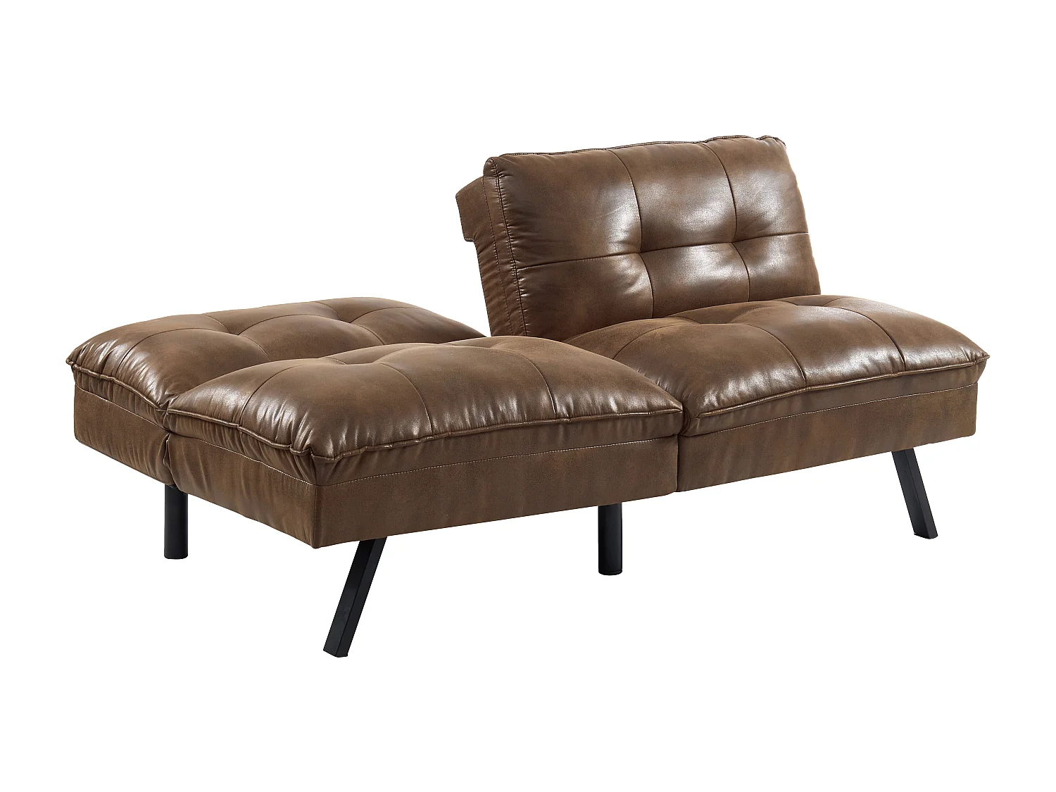 Canapé convertible clic-clac 3 places en microfibre vieillie marron PEGULA II