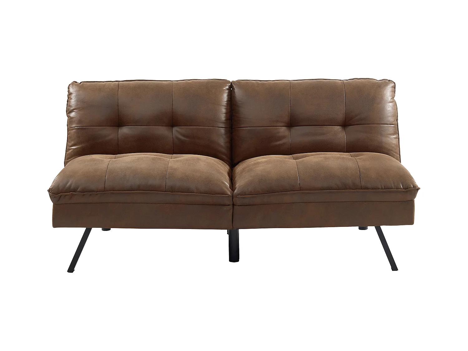 Canapé convertible clic-clac 3 places en microfibre vieillie marron PEGULA II