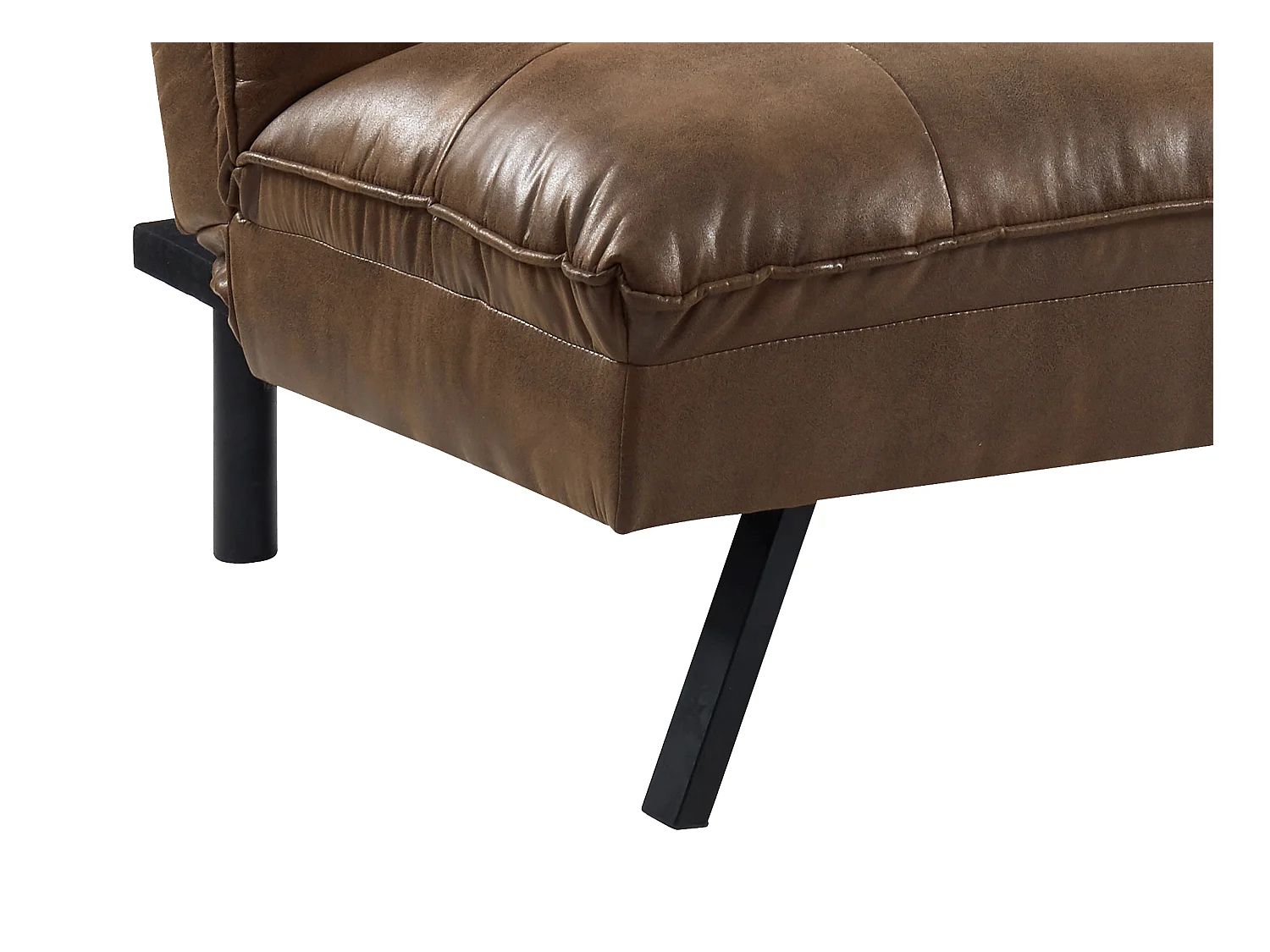 Sofá cama tipo clic-clac 3 plazas PEGULA de microfibra envejecida - Marrón