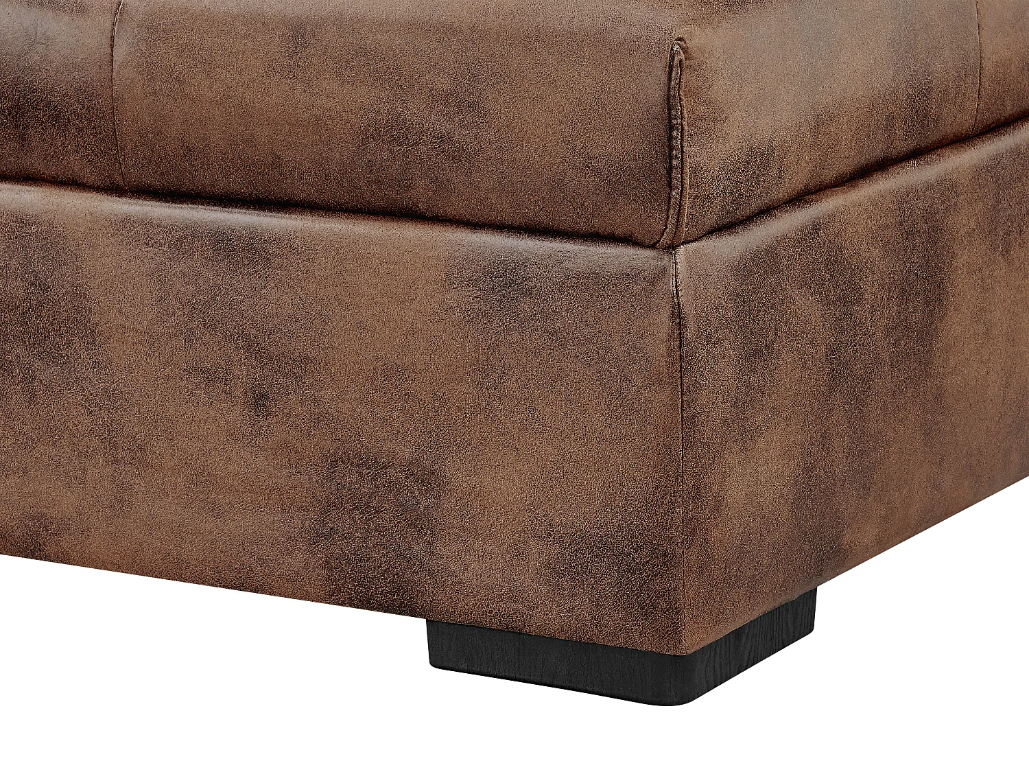 Ecksofa mit Schlaffunktion - Mikrofaser - Braun mit  Vintage-Look - Ecke Links - ROMANE II