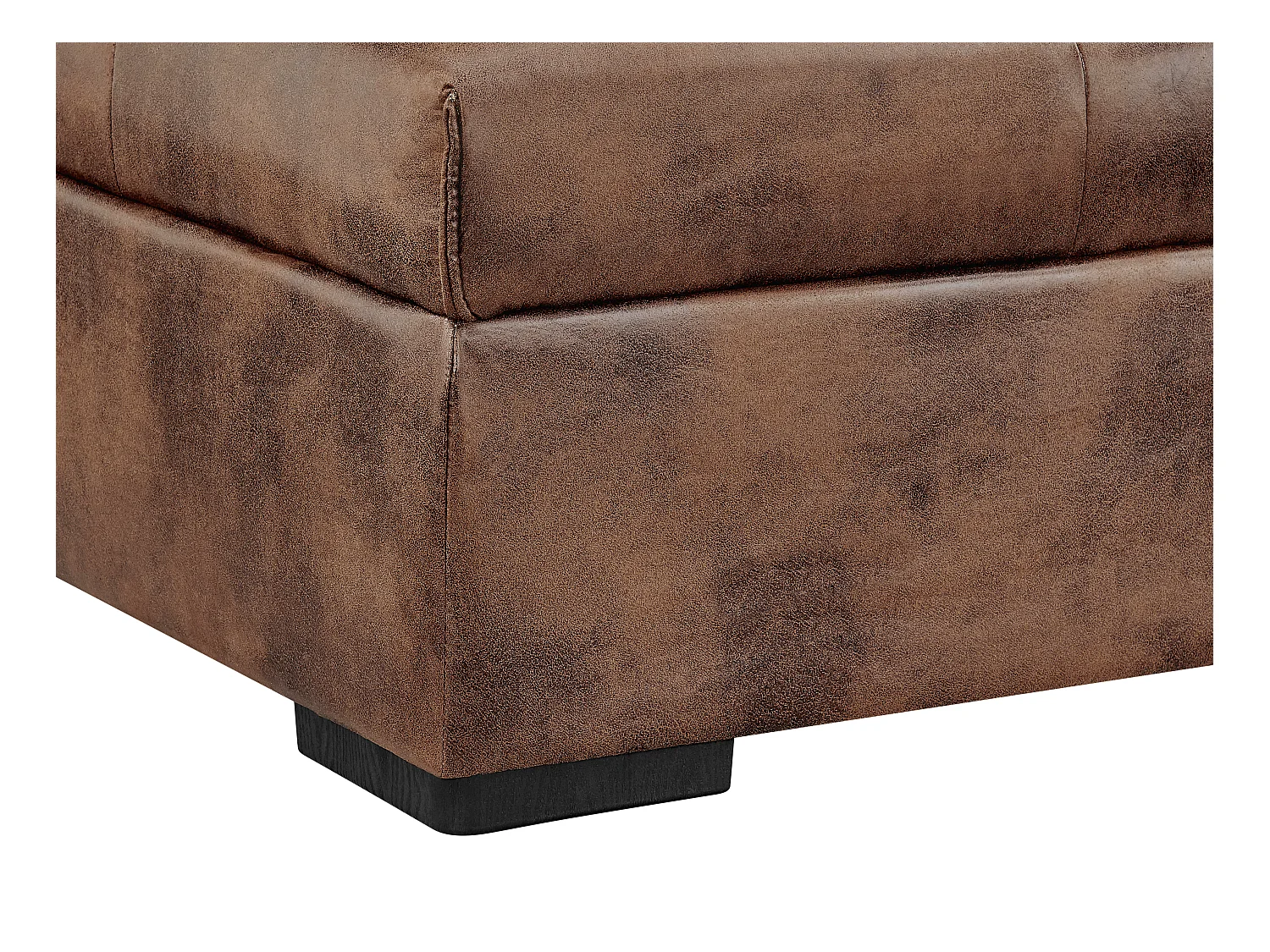 Canapé d'angle droit convertible en microfibre vieillie marron ROMANE II