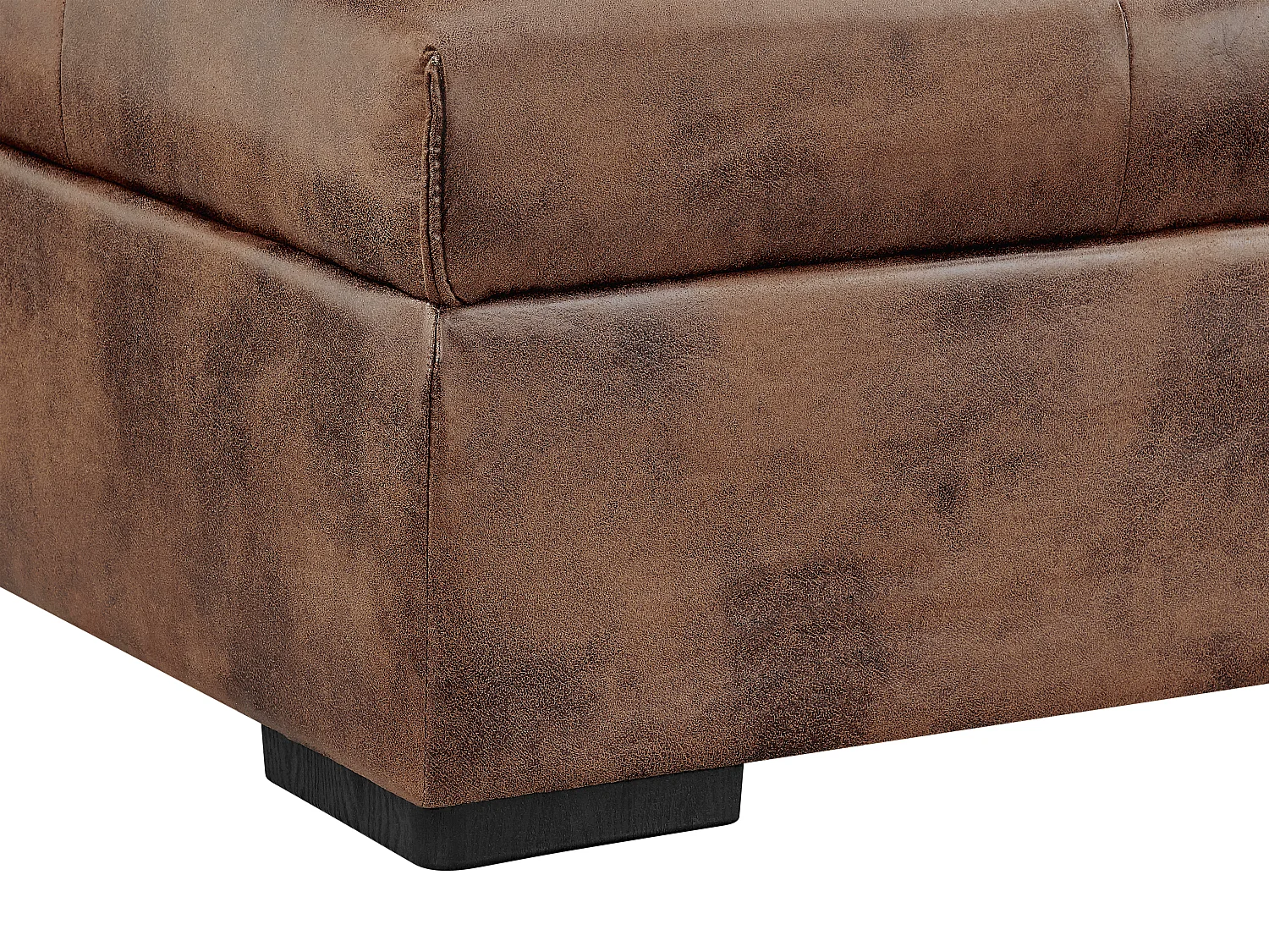 Canapé d'angle droit convertible en microfibre vieillie marron ROMANE II