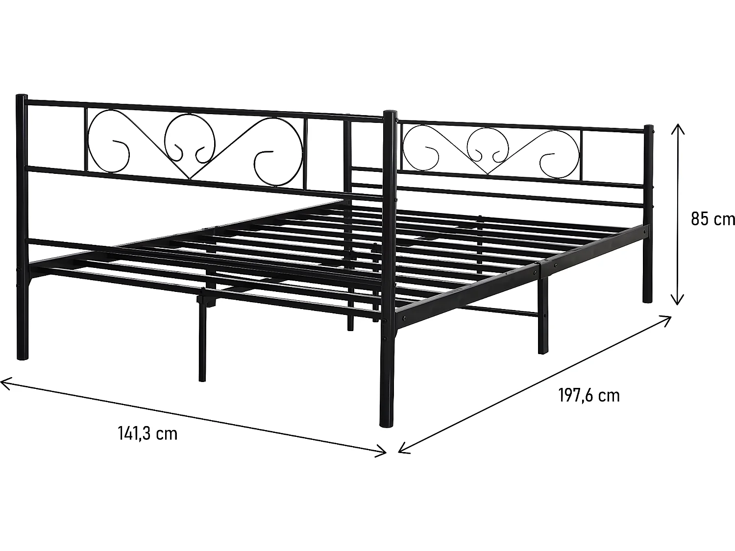 Metalen bed "Elodie" 140x190cm - Elegant en robuust ontwerp