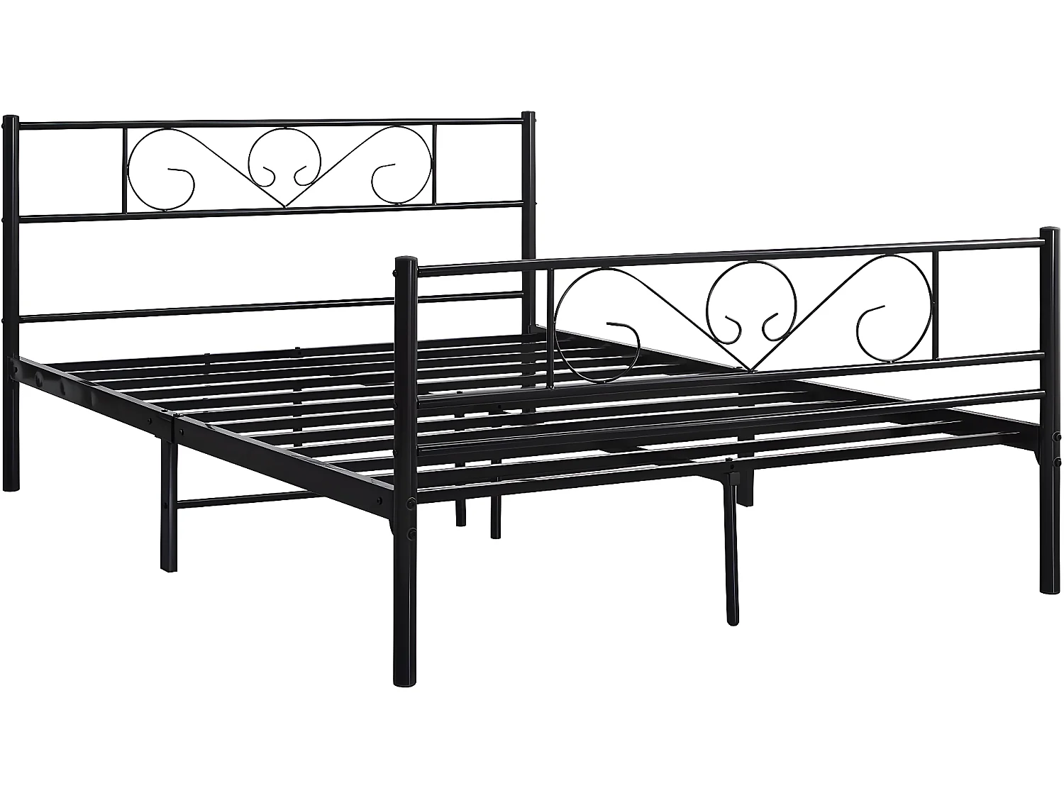 Lit en métal "Elodie" - 160 x 200 cm - Noir