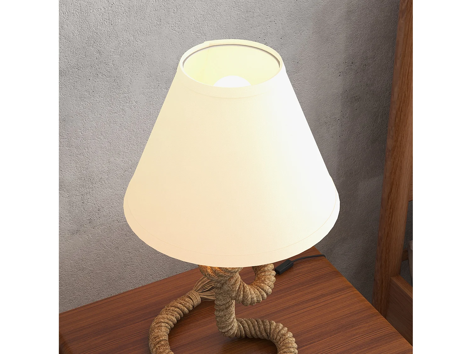 Lámpara de mesa beige 28x28x45.5 cm HOMCOM