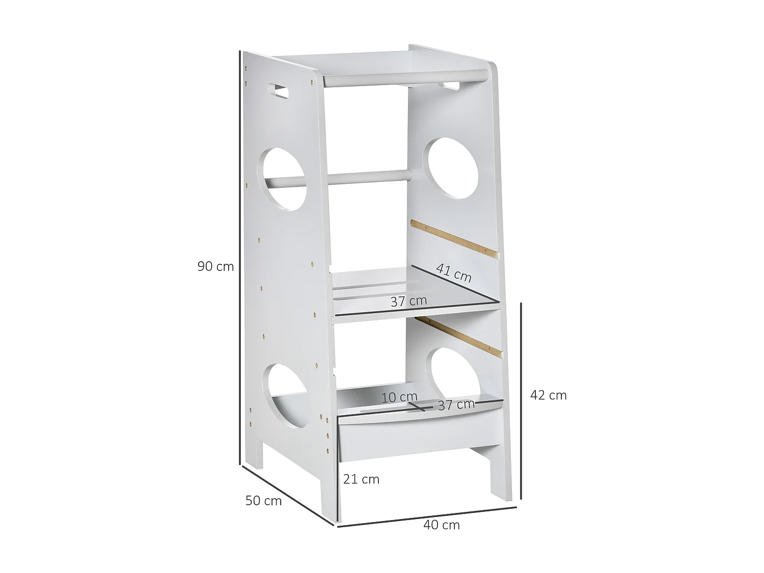 Torre de aprendizaje gris 40x50x90 cm HOMCOM