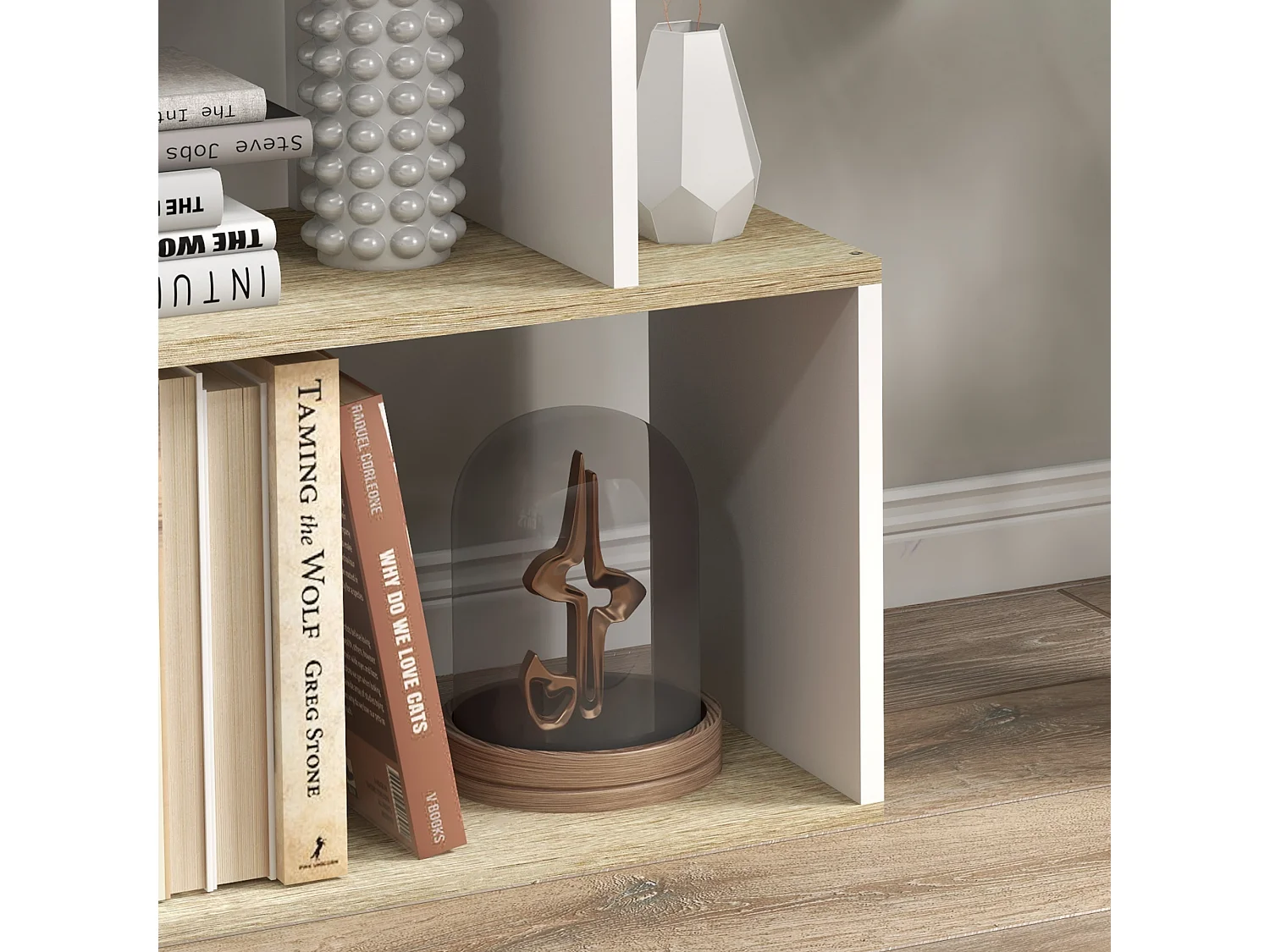 Estantería librería roble 70x29.5x163 cm HOMCOM