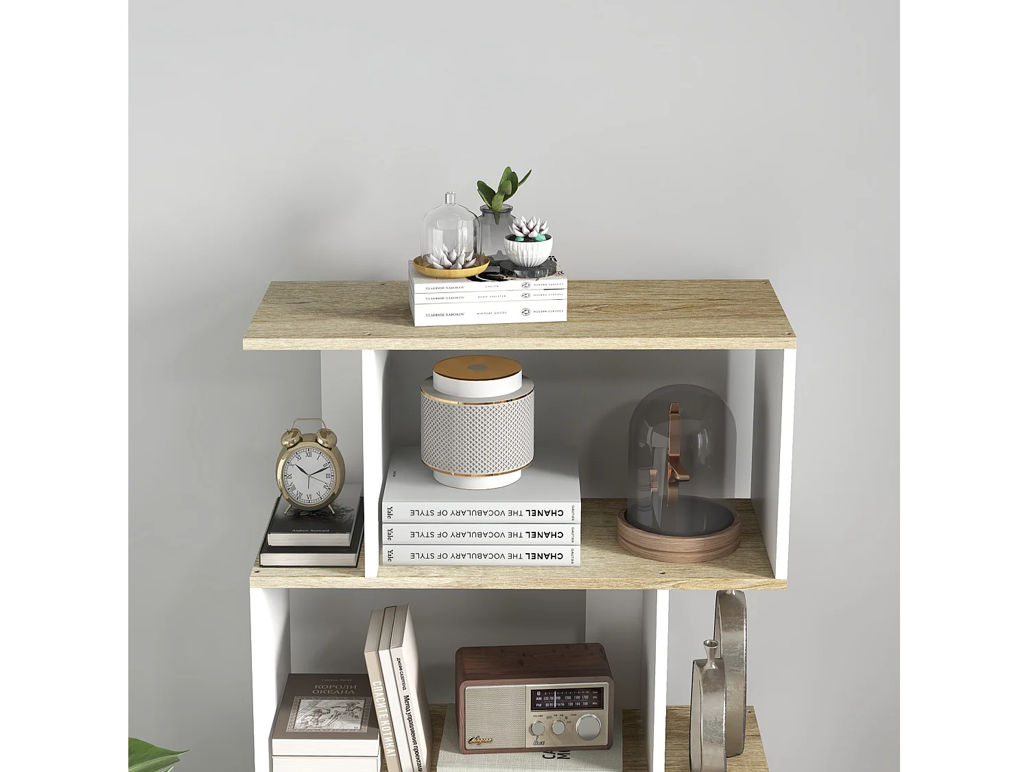 Estantería librería roble 70x29.5x163 cm HOMCOM