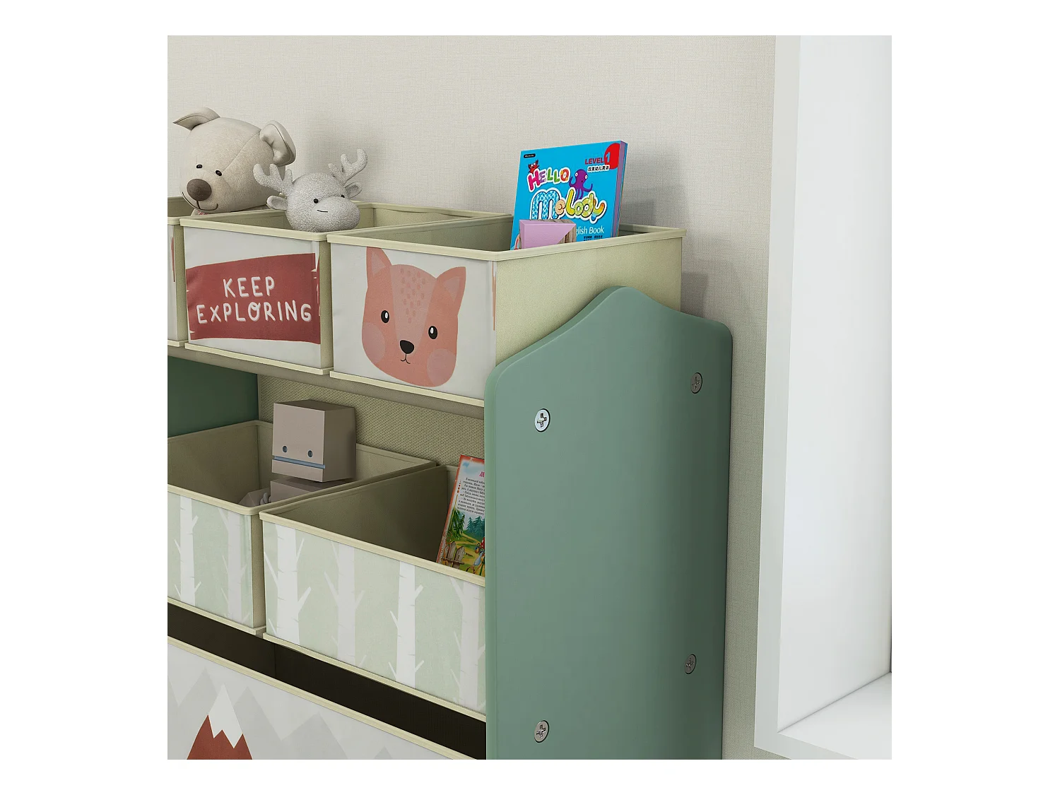 Estantería para juguetes verde 63x30x66 cm ZONEKIZ