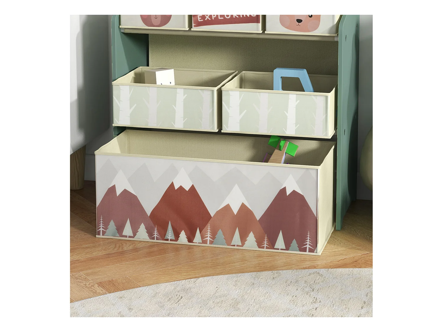 Estantería para juguetes verde 63x30x66 cm ZONEKIZ