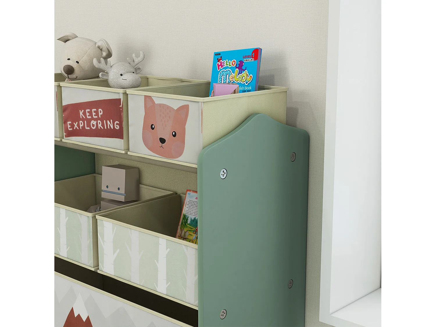 Estantería para juguetes verde 63x30x66 cm ZONEKIZ