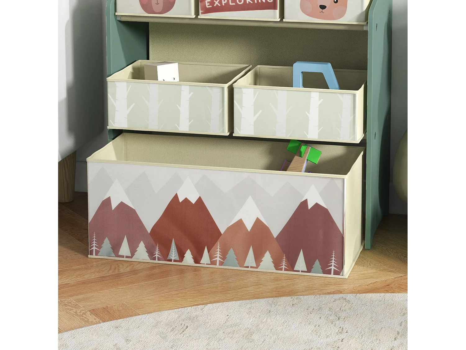 Estantería para juguetes verde 63x30x66 cm ZONEKIZ