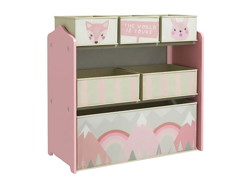 Estantería para juguetes rosa 63x30x66 cm ZONEKIZ