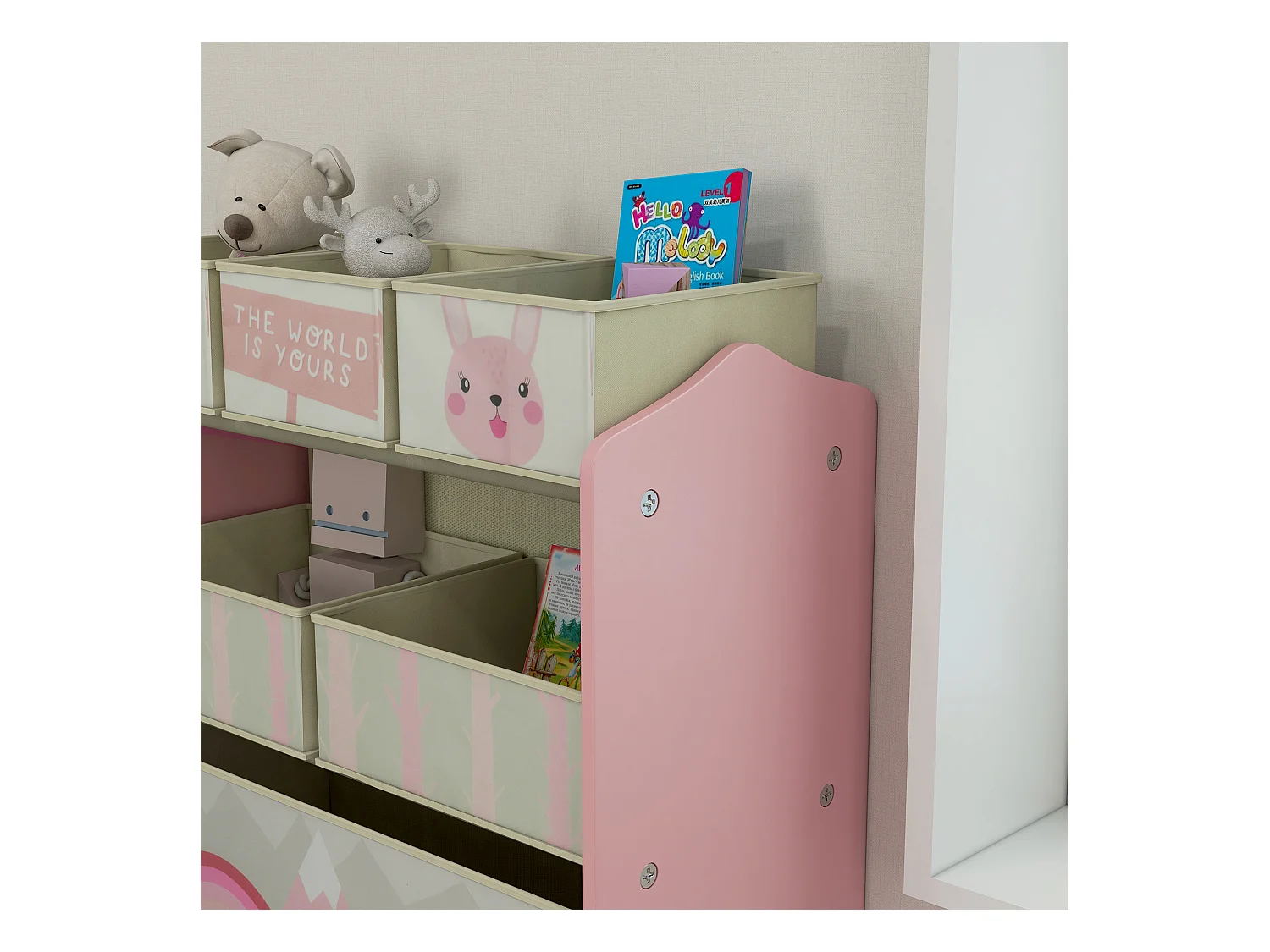 Estantería para juguetes rosa 63x30x66 cm ZONEKIZ