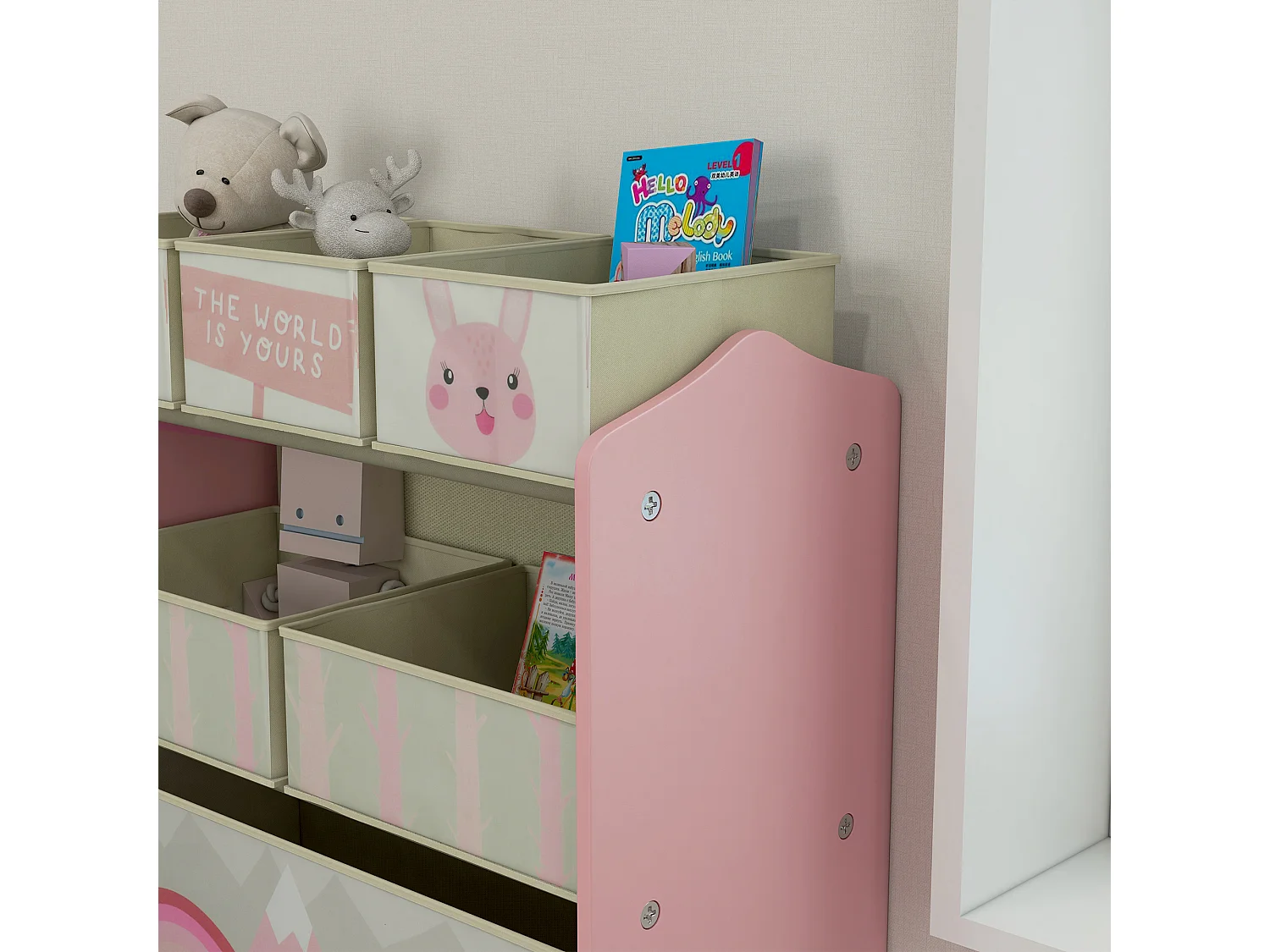 Estantería para juguetes rosa 63x30x66 cm ZONEKIZ