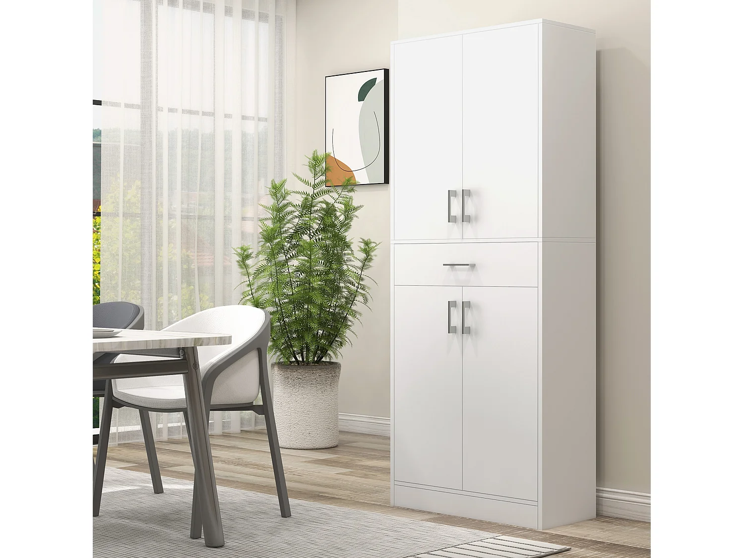 Alacena de cocina blanco 70.8x34x180 cm HOMCOM