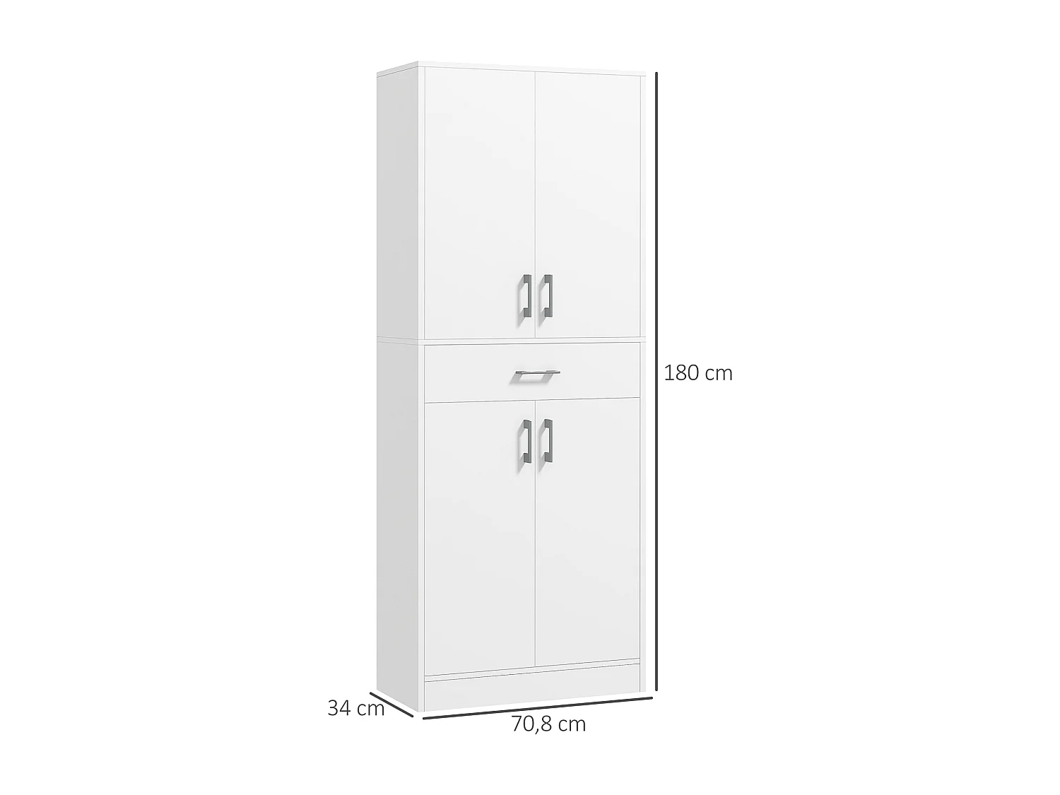 Alacena de cocina blanco 70.8x34x180 cm HOMCOM