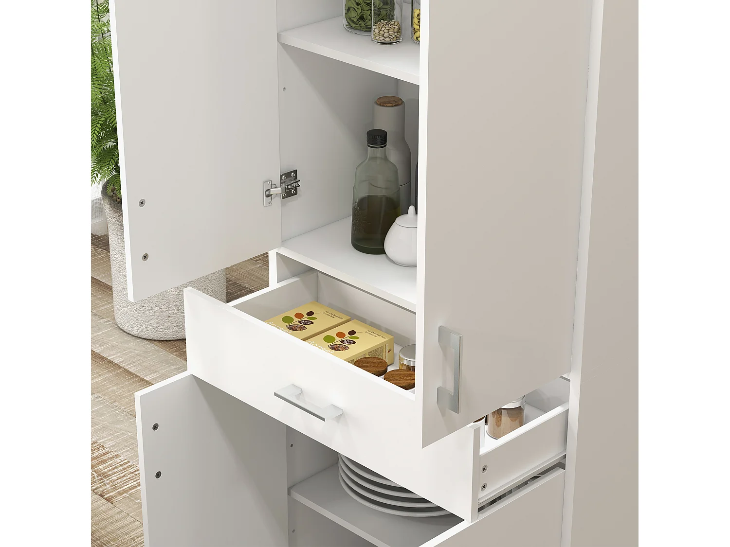 Alacena de cocina blanco 70.8x34x180 cm HOMCOM