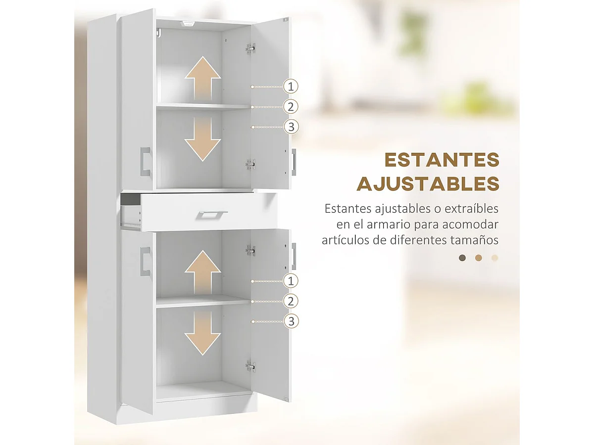 Alacena de cocina blanco 70.8x34x180 cm HOMCOM